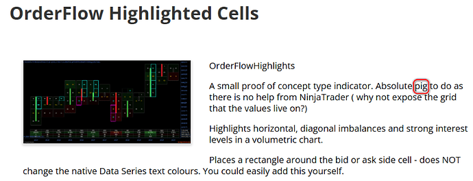 OrderFlow Highlighted Cells - NinjaTrader Ecosystem
